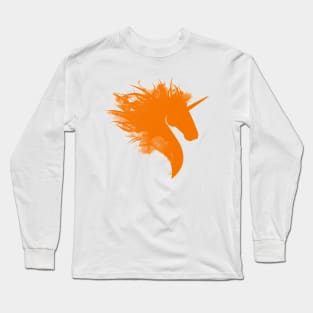 Orange Unicorn Long Sleeve T-Shirt